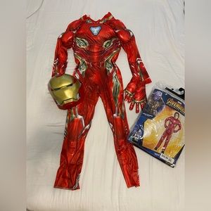 Ironman costume with mask and pair of gloves, medium size